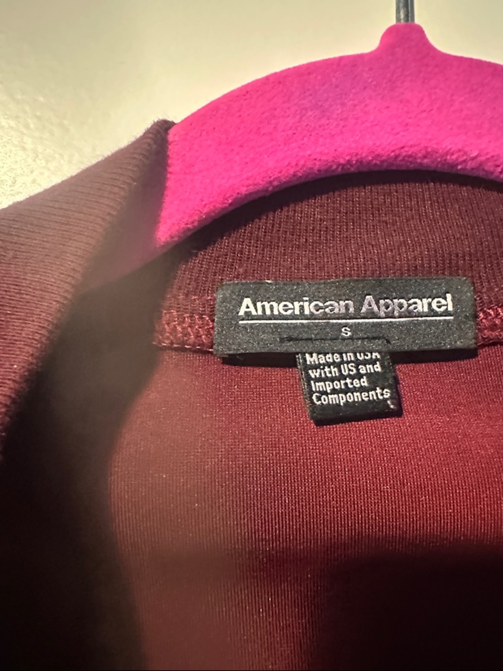 American Apparel Velvet Bomber Jacket - Deep Wine - Picture 2 of 2
